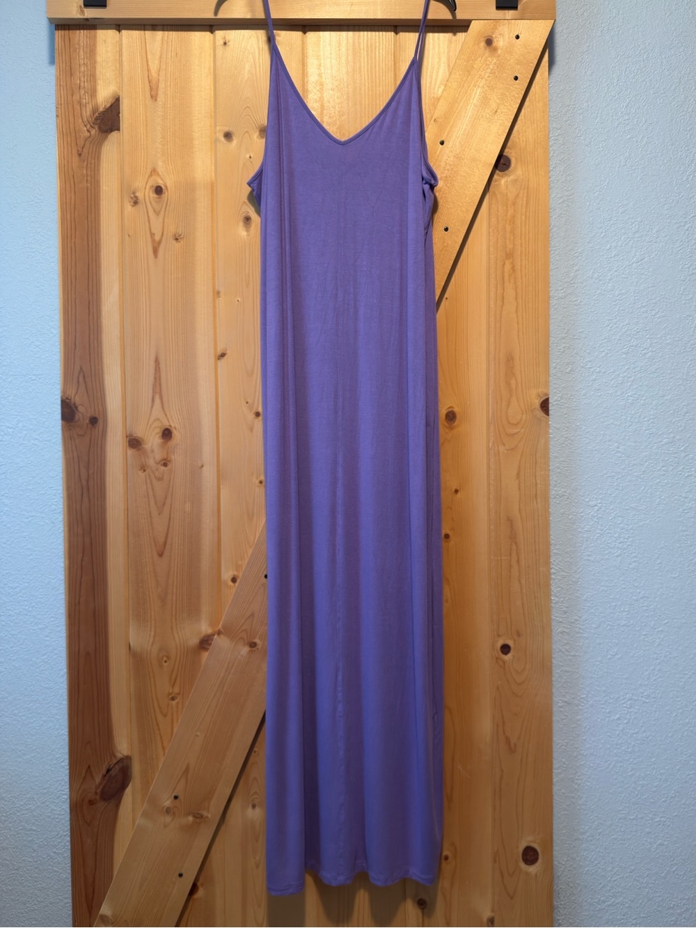 Lavender Slip Maxi Dress with Spaghetti Straps